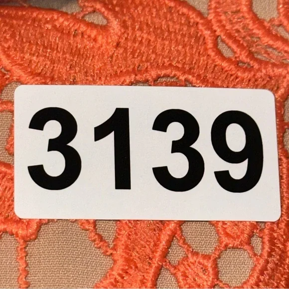 Alice + Olivia Women’s Size 6 Orange Crochet Lace Nude Knee Length Pencil Skirt - Picture 9 of 9